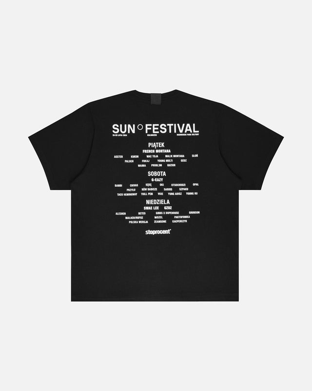 T-SHIRT STOPROCENT X SUN FESTIVAL - LINE UP CZARNY