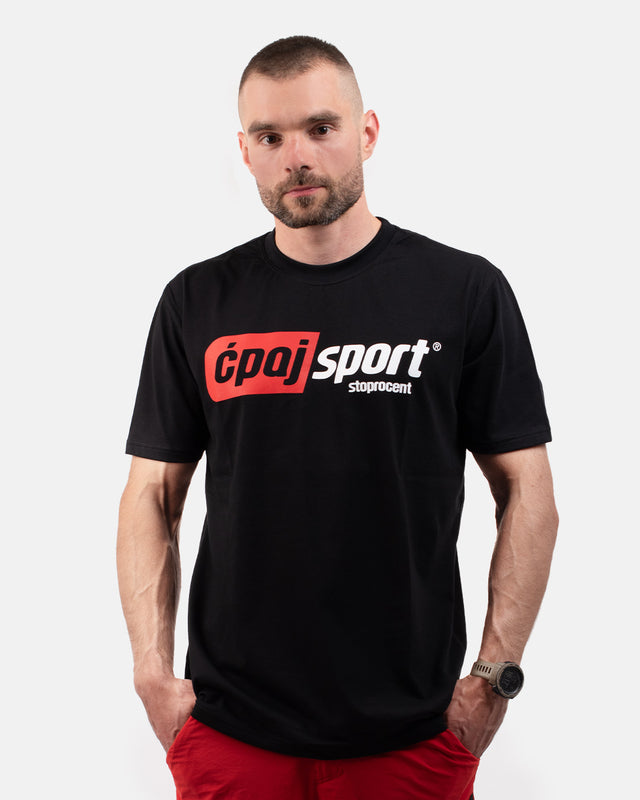 T-Shirt Ćpaj Sport Czarny Stoprocent